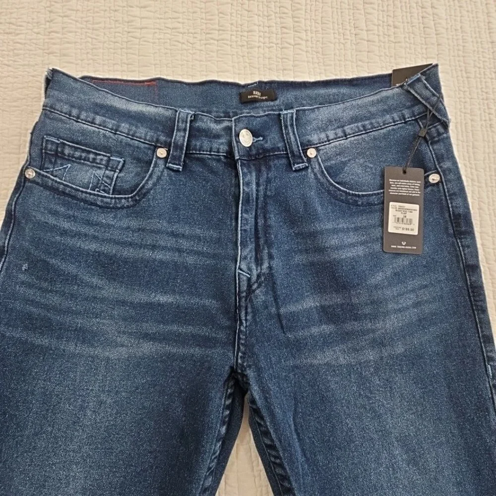 True Religion Ricky Jeans Men's 38 x 34 Relaxed Straight Blue Denim NWT NEW‎